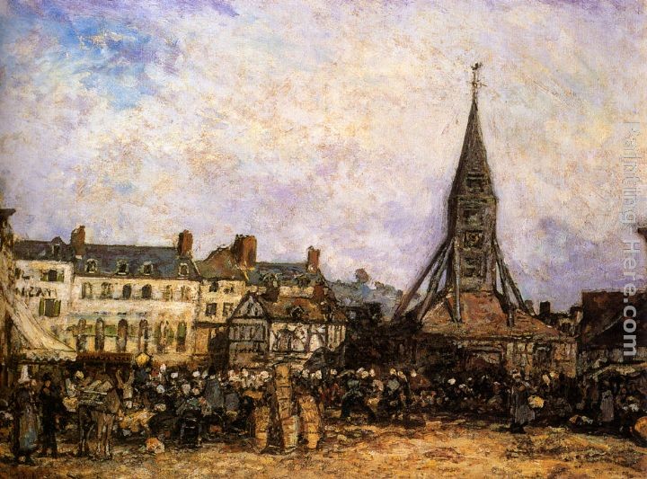 Johan Barthold Jongkind The Market At Sainte - Catherine, Honfleur